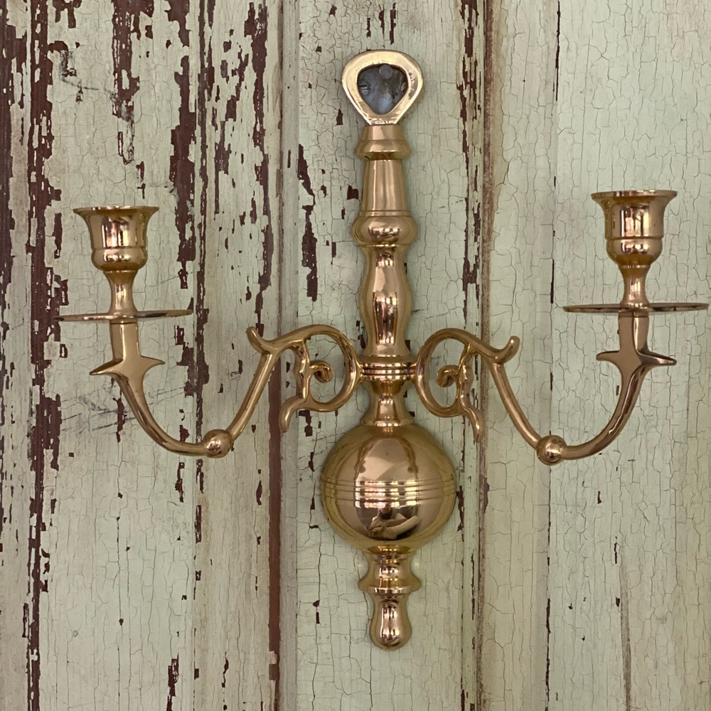 Antique Brass Candle Sconce
